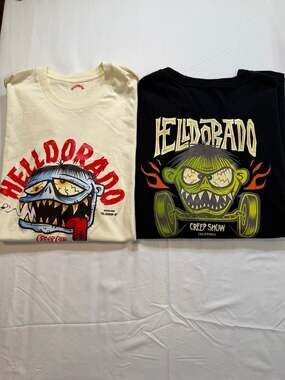 Lot of 2 Helldorado Creep Club T-Shirts, El-Dork-O & Creep Show, Men's XL
